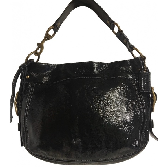 Coach vintage black  patent leather handbag - Picture 1 of 8
